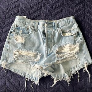 Levi’s 501 distressed denim shorts